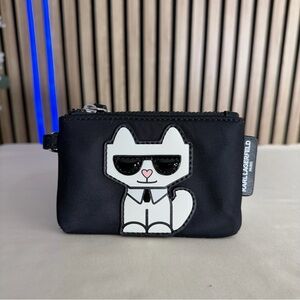 Karl Lagerfeld Black and White Cat Design Pouch Beautiful & sweet coins Wallet